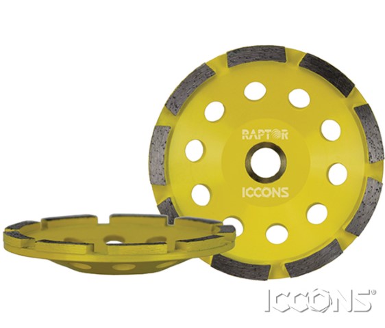 ICCONS SINGLE ROW 100MM GRINDING CUP YELLOW 